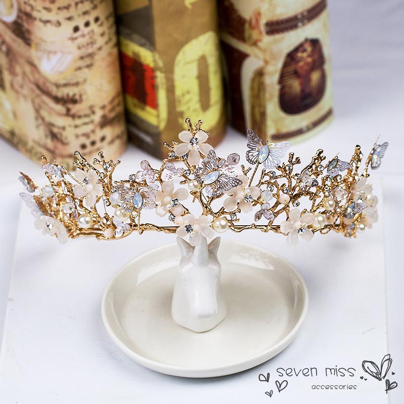 Vương miện cài tóc đính đá sang trọng hợp thời trang