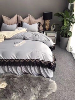 SET LỤA SATIN REN GHI HÀNG CAO CẤP