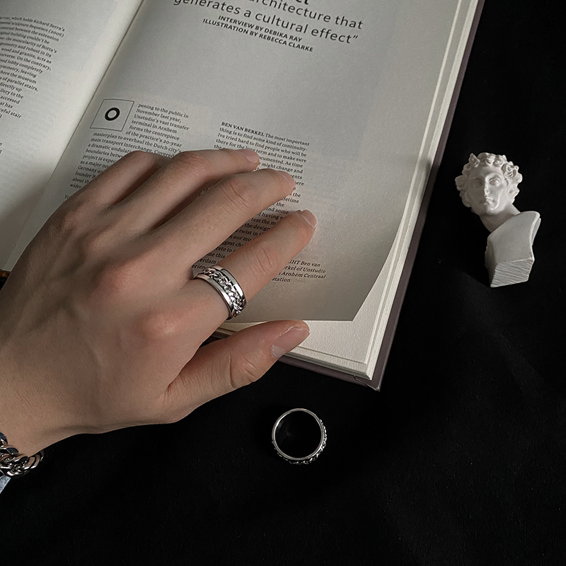 Nhẫn mắt xích đơn giản cá tính phong cách Hiphop