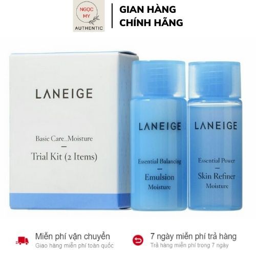 Bộ Dưỡng Ẩm Chuyên Sâu, Cung Cấp Nước Cho Da 2 Món - Laneige Basic Care Moisture Trail Kit