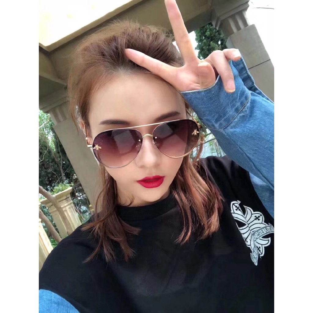 Kính Mát Gọng Kim Loại Màu Sắc Ngọt Ngào Phong Cách Hàn Quốc