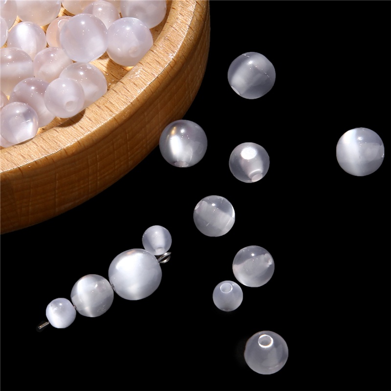 Set 30/50 hạt nhựa trắng 6-10mm dùng làm trang sức thủ công