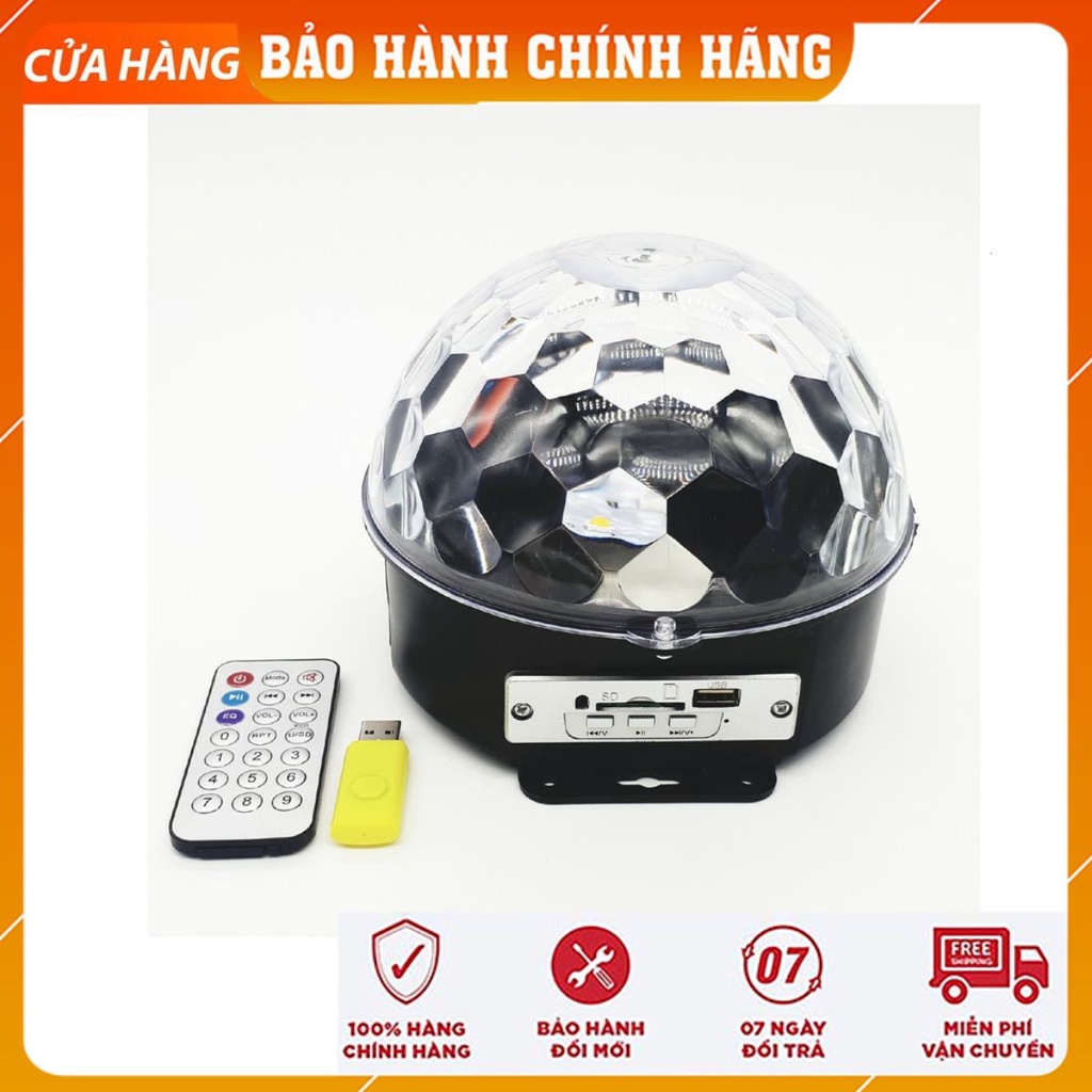 Đèn LED quả cầu cảm ứng xoay pha lê 7 màu nhấp nháy theo nhạc - TN Shop