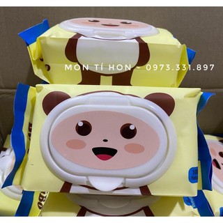 KHĂN ƯỚT KHÔNG MÙI BIBO LOẠI 100 TỜ CÓ NẮP