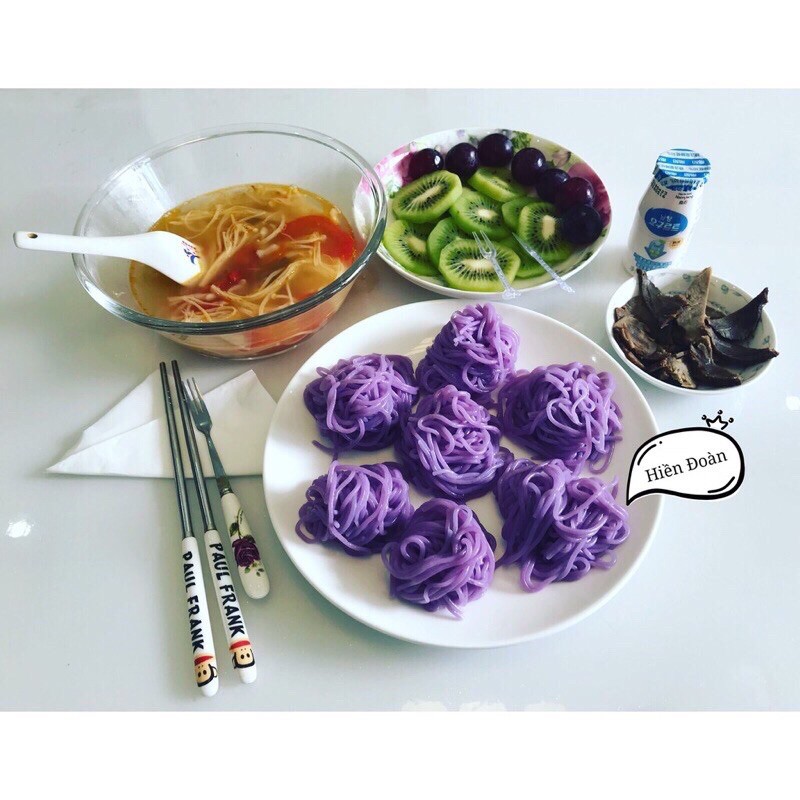 Mì bún khoai lang tím/hoa đậu biếc/chùm ngây/gạo lứt ngũ cốc eatclean/keto Cao Bằng (500g) | BigBuy360 - bigbuy360.vn
