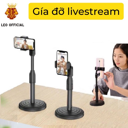 Giá đỡ,tripod mini cho điên thoại/máy tính bảng dùng livestream/xem phim - có thể điều chỉnh cao thấp và xoay được