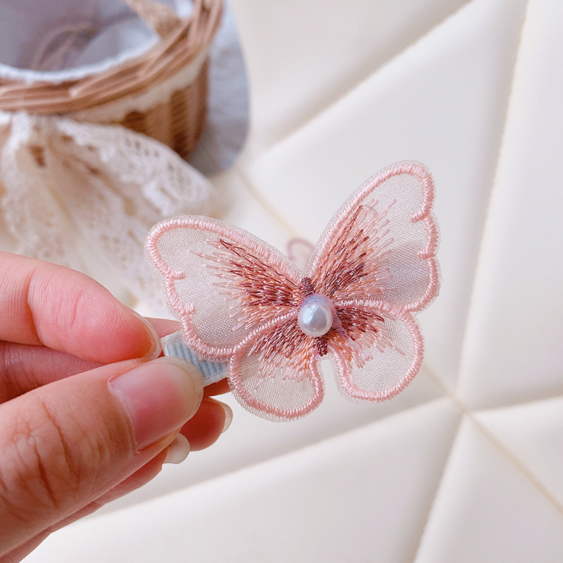 Beautywish Korean Lovely Lace Butterfly Hairpin for Girl Women Kids Hair Clip Jewelry Accessories