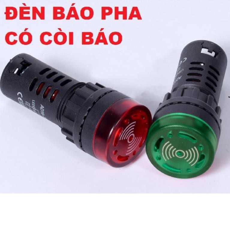 Đèn báo pha có còi HÚ CẢNH BÁO, phi 22mm 220v