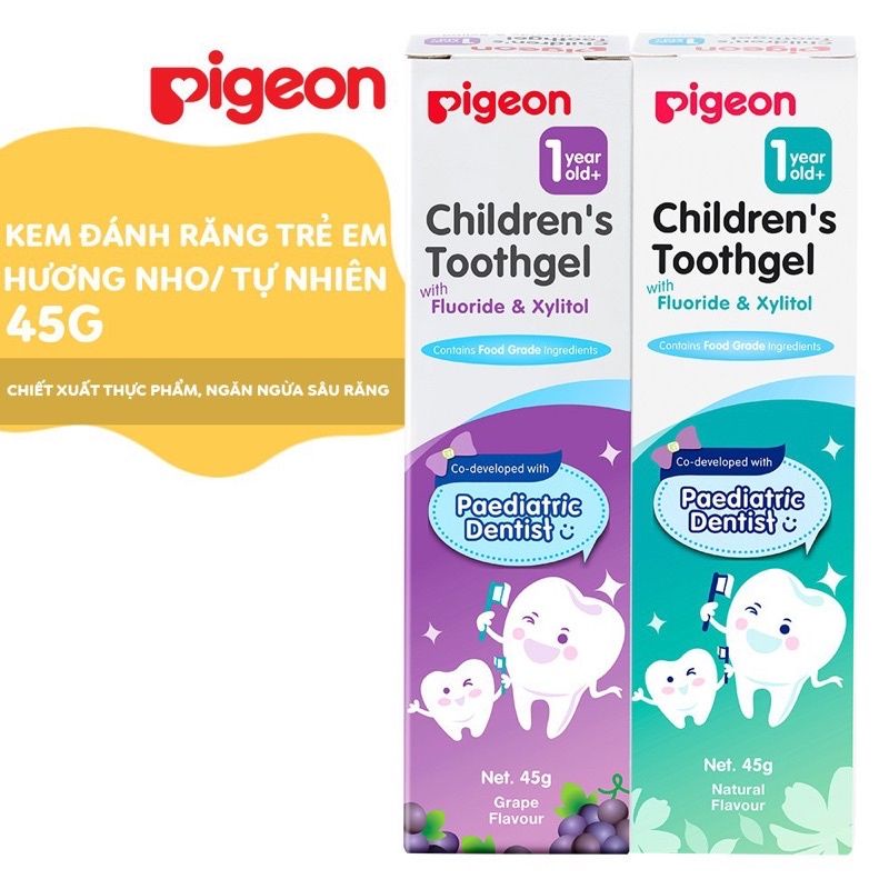 Kem đánh răng nuốt được hãng Pigeon cho bé 12m+ (45g)