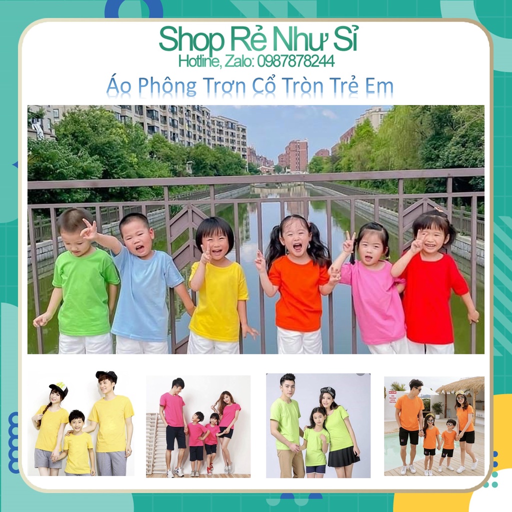 Áo phông nhiều mầu trẻ em (phục vụ họp nhóm, đi chơi gia đình, đồng phục du lịch)
