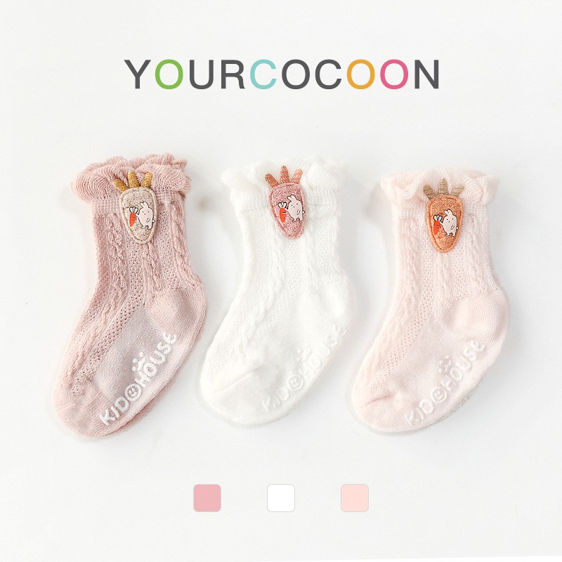 Set 3 Đôi Tất Trẻ Em Cao Cổ 100% Cotton Chống Trơn Trượt Hàng Xuất Nhật Tất Cho Bé Trai Bé Gái Từ Sơ Sinh Đến 3 Tuổi PK3