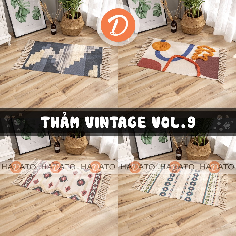 Thảm lau chân THẢM scandinavian phong cách vintage hoa văn nổi 3D cá tính TIÊU CHUẨN VOL9 - TR 9