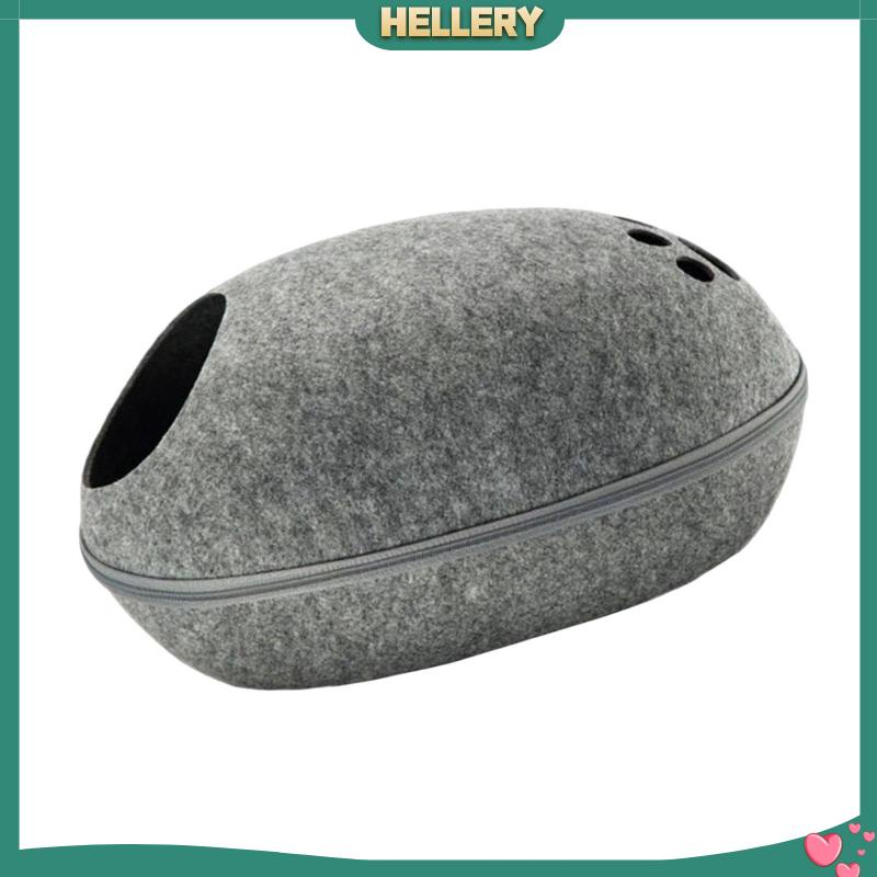 Lều Ngủ Bằng Nỉ Tự Nhiên Có Khóa Kéo Cho Mèo