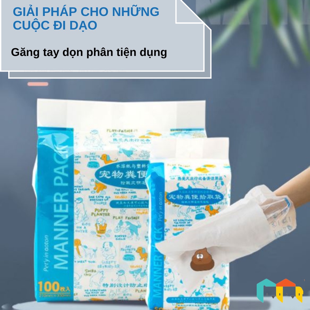 MANNER PACK Túi dọn phân găng tay 50/ 100 túi / Poo bag