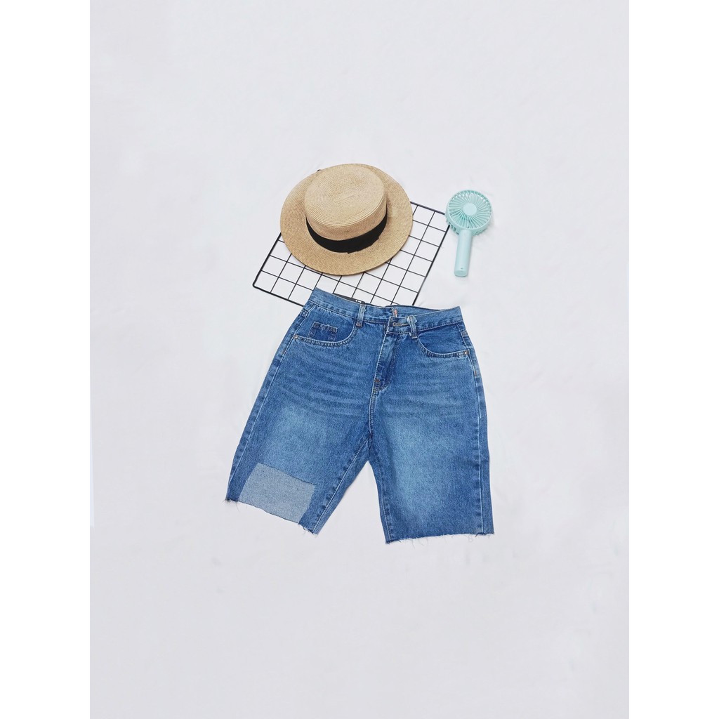 (hình thật) Quần jean lửng tông đậm cut laze cực chất - TL08