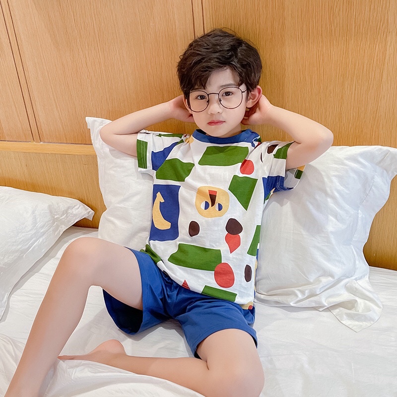 Bộ đồ thun cotton ngắn tay cho bé trai, bé gái đi học, đi chơi, mặc nhà hàng QCCC size đại từ 2-10 tuổi