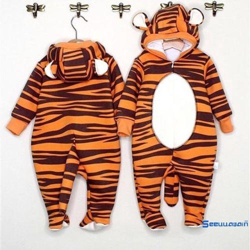 Áo liền quần hóa trang con hổ có mũ trùm đầu đáng yêu dành cho em bé
