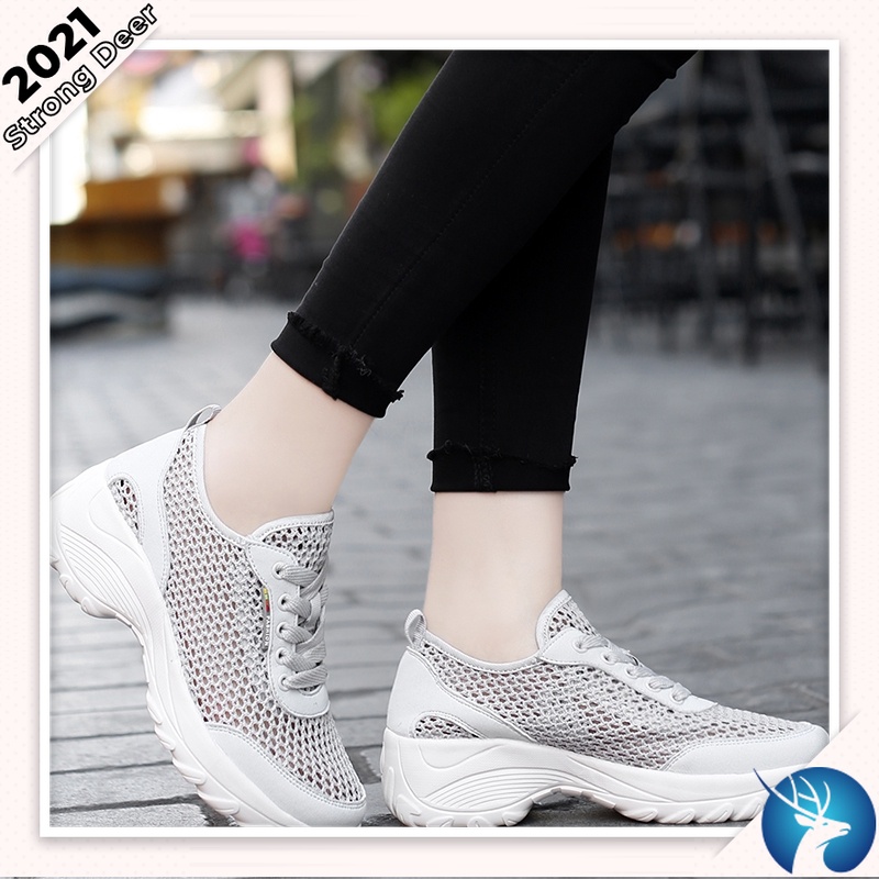 Giày thể thao thiết kế kiểu lưới thoáng khí dễ phối đồ dành cho nữ với size 35-42 2022