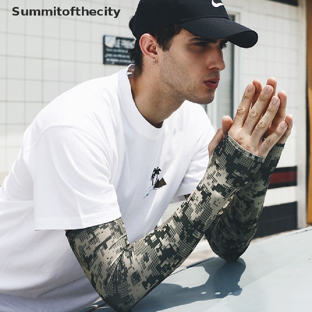 Găng Cánh Tay Chống Tia UV Bằng Lụa Lạnh Họa Tiết Rằn Ri