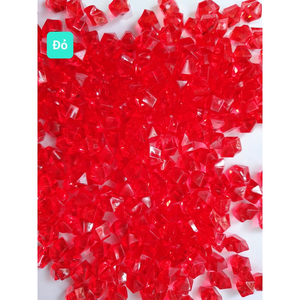 Sale 50% Túi 50-100 viên đá nhựa giả pha lê nhiều màu sắc/ Phụ kiện trang trí phông nền chụp ảnh sản phẩm - Thả bể cá -
