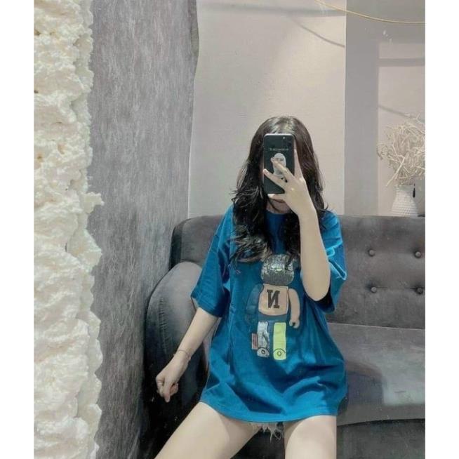 Áo Thun Tay Lỡ Nam Nữ Rubystore Phông Form Rộng Dáng Unisex - Ulzzang Mặc Cặp, Nhóm Lớp In Hình Gấu Chữ N Hot Hit