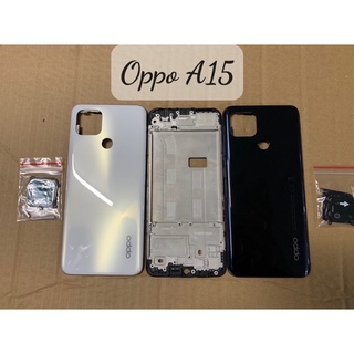 Bộ vỏ oppo A15 ,gồm nắp lưng+khung +xương+kính cam, phím volume,nguồn
