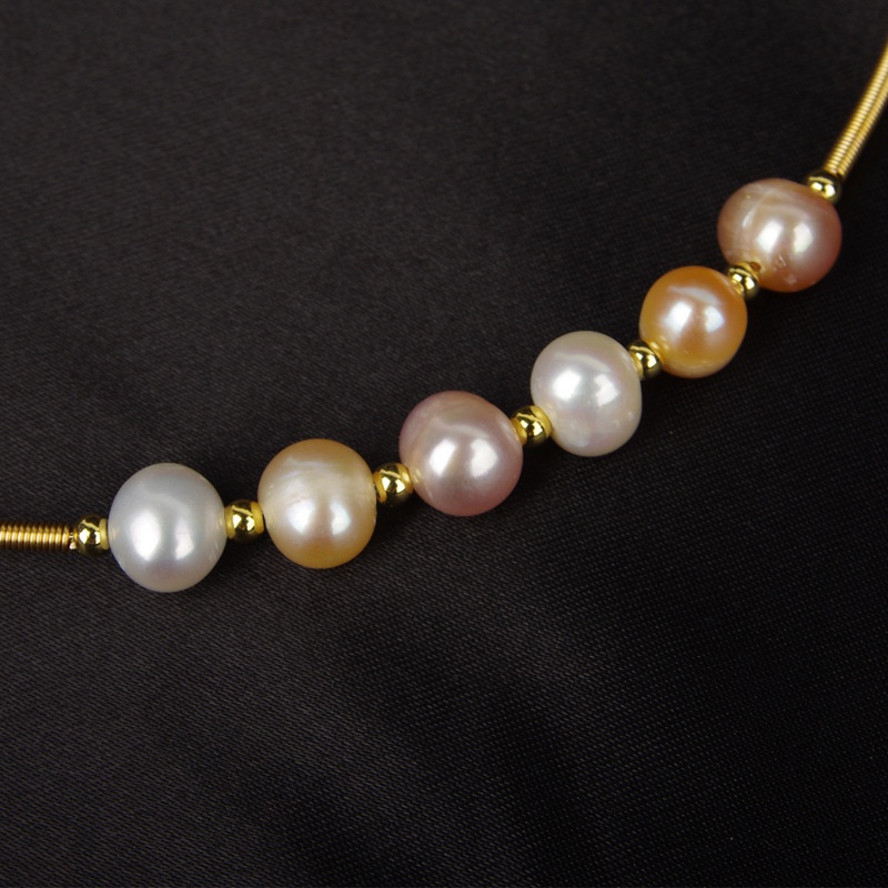 Bộ Vòng cổ + Vòng Tay + Bông Tai Đính Ngọc Trai Nước Tự Nhiên Mới Chính Hãng