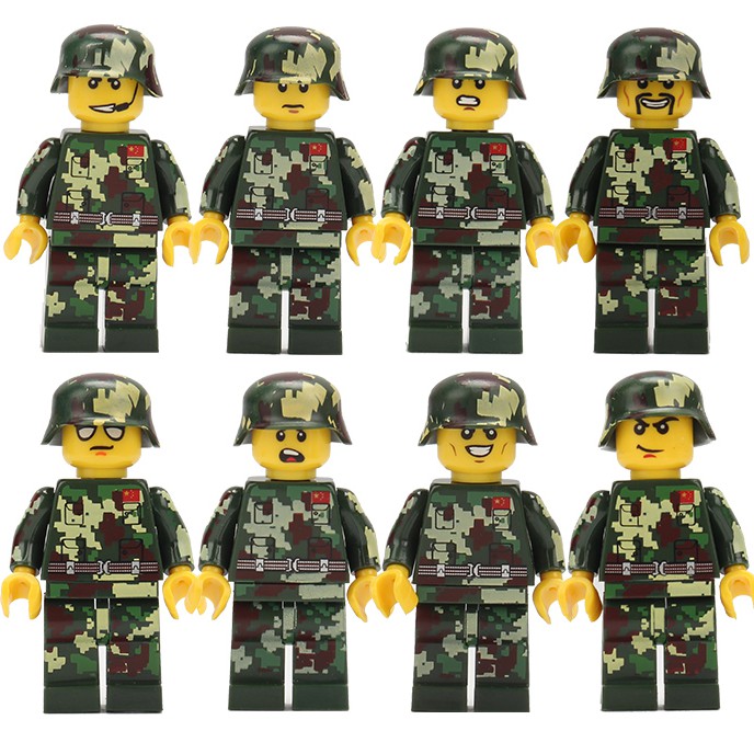 Bộ 8 Mô Hình Lego Phong Cách Lính Quân Đội