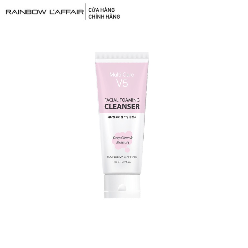 Sữa rửa mặt dịu nhẹ kiềm dầu, cân bằng độ ẩm Rainbow L'affair Multi-Care V5 Facial Foaming 150ml