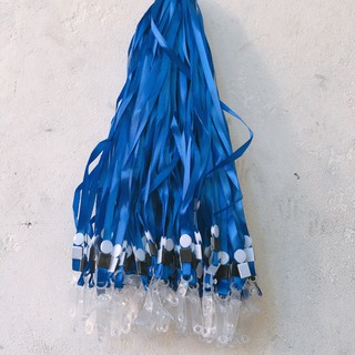 Dây lụa đeo thẻ ( màu xanh) - Móc nhựa