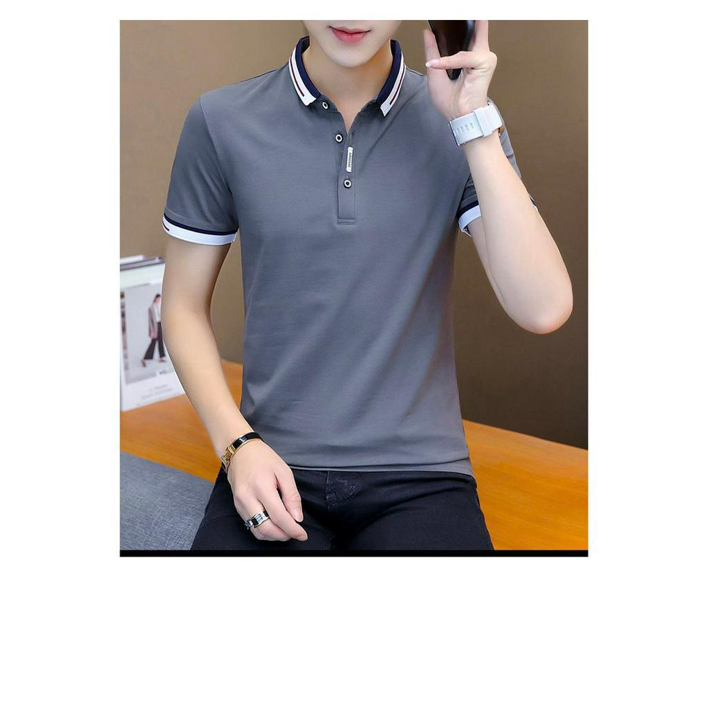 Áo phông nam có cổ tay ngắn nhiều mẫu thêu họa tiết giá rẻ chất thun cotton poly 4704