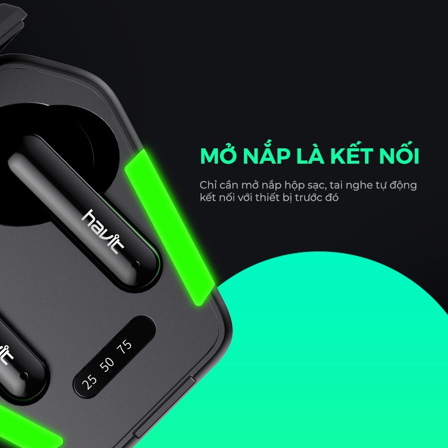 Tai Nghe Gaming TWS HAVIT TW938 Bass Chất Game Mượt, Chip ATS3015 Giảm Độ Trễ 0.05s - Chính Hãng - Bảo Hành 12 Tháng