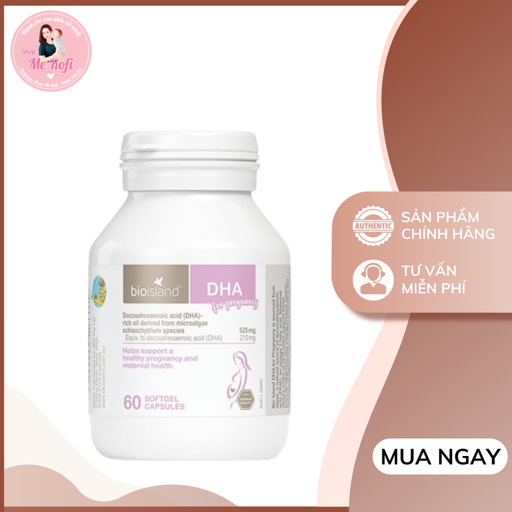 Viên uống bổ sung vitamin cho bà bầu Bio Island DHA 60 viên - Mẹ Rofi