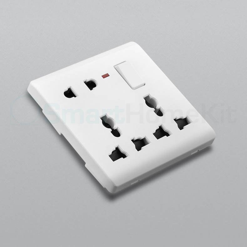 Ổ cắm âm tường đa năng hình vuông 86x86mm 3 ổ