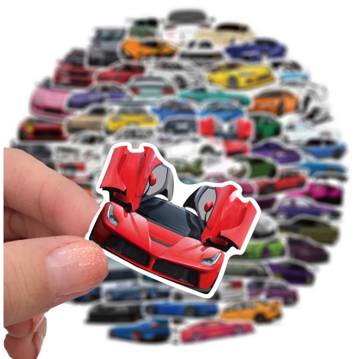 Sticker XE JDM NHẬT BẢN nhựa PVC không thấm nước, dán nón bảo hiểm, laptop, điện thoại, Vali, xe