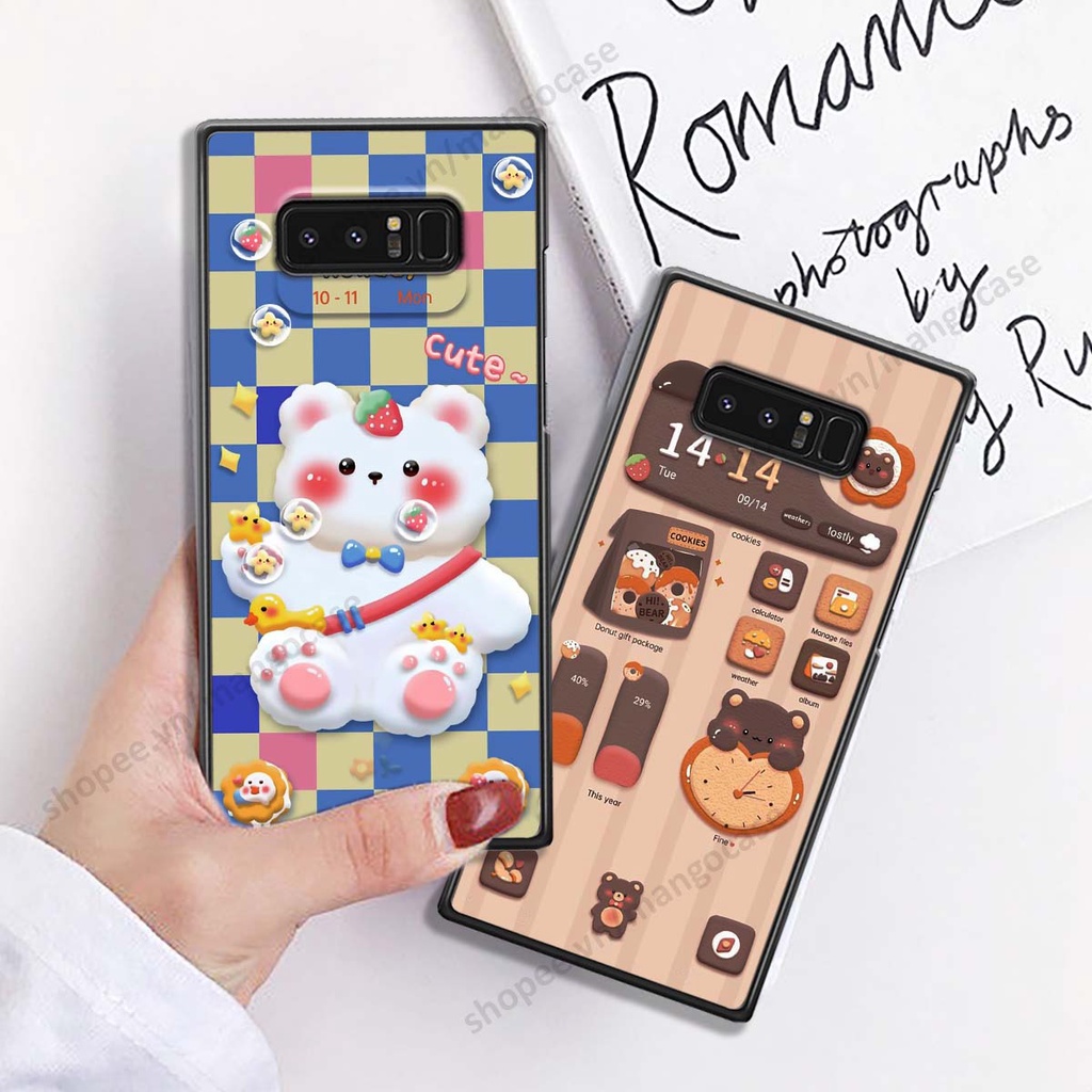 Ốp lưng Samsung Note 8 hình gấu, thỏ, đồng hồ cute dễ thương