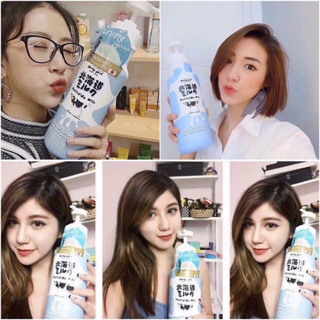 SỮA TẮM TRẮNG DA HOKKAIDO MILK WHITENING AHA SHOWER CREAM CHÍNH HÃNG