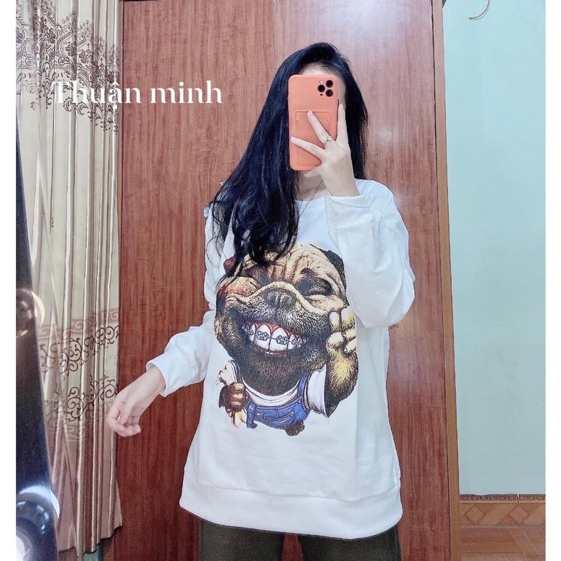 [ Hàng Chuẩn ] Áo Nỉ Sweater In Hình form rộng dài tay freesize 40kg_68kg hot hít đẹp xuất sắc ( kèm ảnh thật)