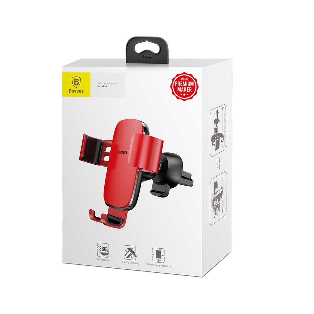 Giá kê điện thoại kẹp cửa gió - Baseus Metal Age Gravity Car Mount | BigBuy360 - bigbuy360.vn