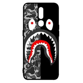 Ốp Lưng Oppo F11 Pro - Bape  Xám Đen Chia Đôi