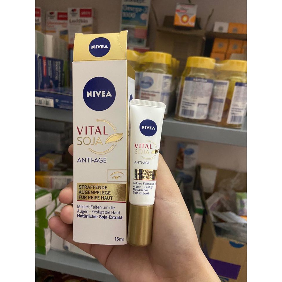 Kem chống nhăn vùng mắt Nivea Vital Soja Anti- Age HÀNG CHUẨN ĐỨC