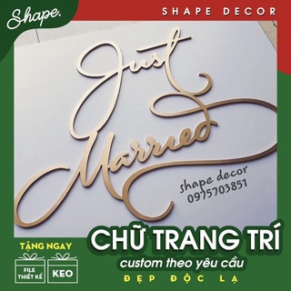 Chữ trang trí xe cưới[làm tên cô dâu chú rể theo yêu cầu]