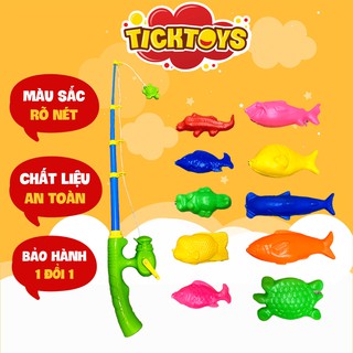 BỘ ĐỒ CHƠI CÂU CÁ NAM CHÂM CON TO - 10 CON KÈM CẦN CÂU