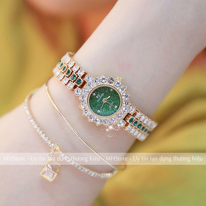 Đồng hồ nữ dây thép BS Bee Sister - Viền đính đá nhỏ nhắn xinh xắn, phong cách Hàn Quốc
