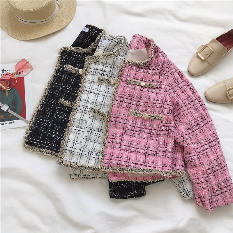 [ORDER- ảnh thật] Áo khoác dạ tweed kẻ phối màu - u.w | BigBuy360 - bigbuy360.vn