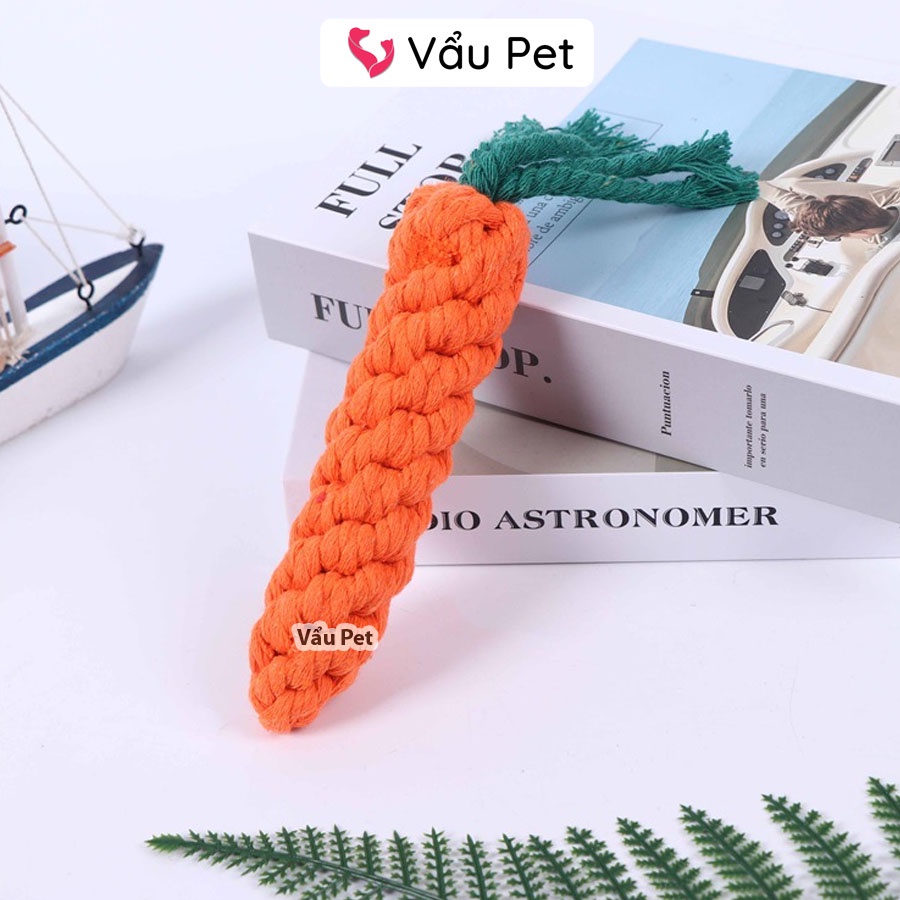 Đồ chơi cho chó mèo cà rốt bện thừng Vẩu Pet Shop