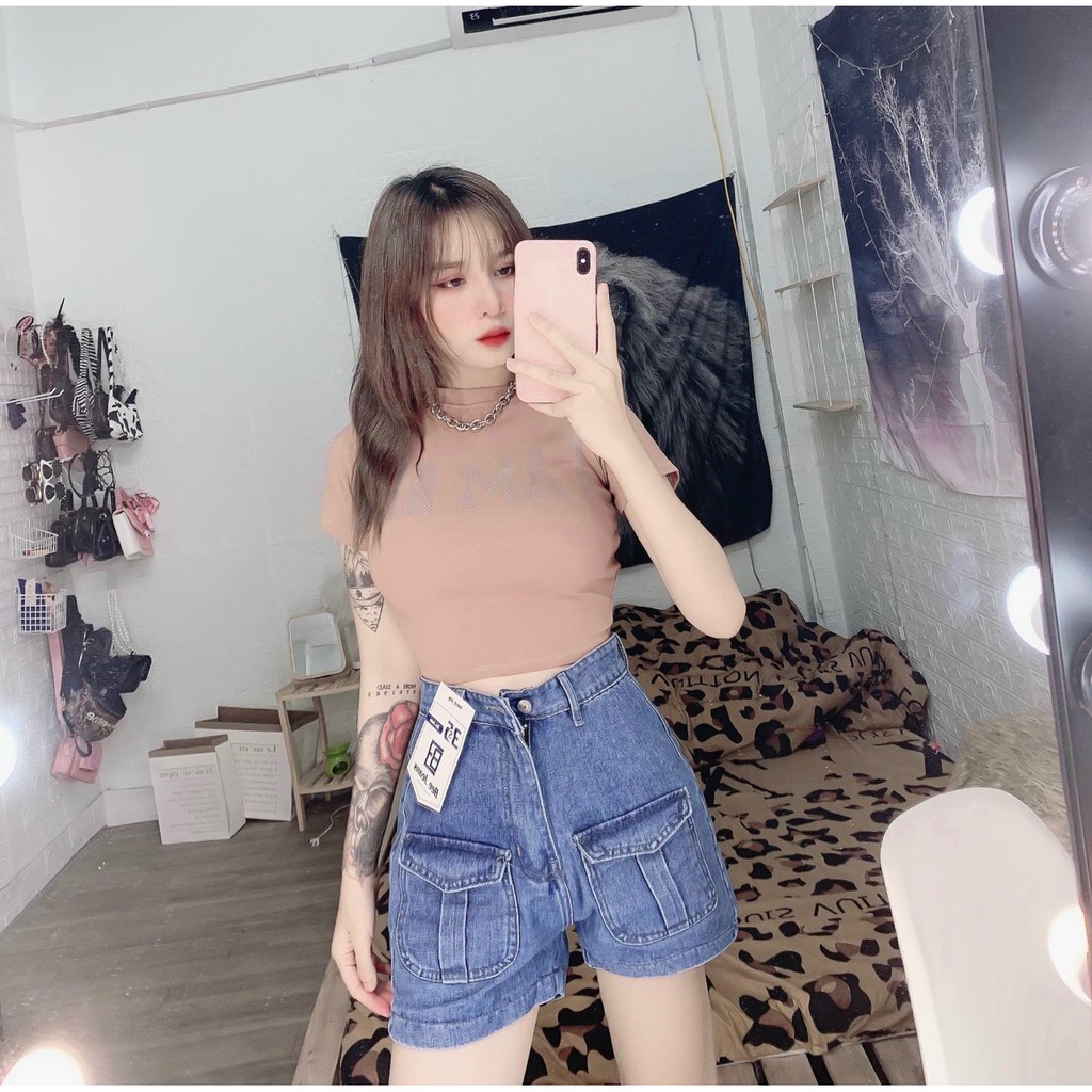 Áo croptop in chữ i am gia siêu hot hit, áo croptop nữ, áo nữ