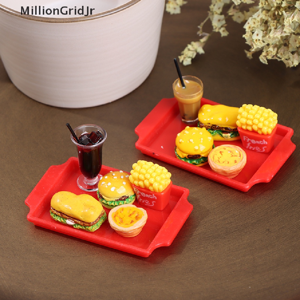 1 Bộ Bánh Hamburger Mini Dễ Thương Cho Nhà Búp Bê