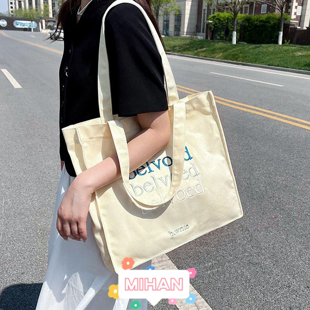 Túi Xách Đeo Vai MIHAN1 Chất Liệu Cotton Dày Dặn Thêu Họa Tiết Xinh Xắn Cho Nữ