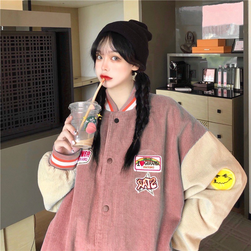 [Mã WASTMAY giảm 15% tối đa 30K đơn 150K] Áo khoác Bomber nhung tăm ullzang | BigBuy360 - bigbuy360.vn